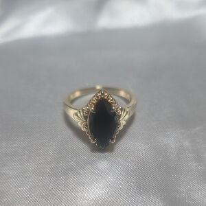 3.83 CT Black Spinel 18K Gold Over Sterling Silver Ring